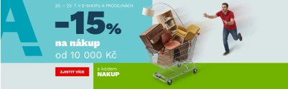 15 % na nákup od 10 000,- 20-23-7-2026
