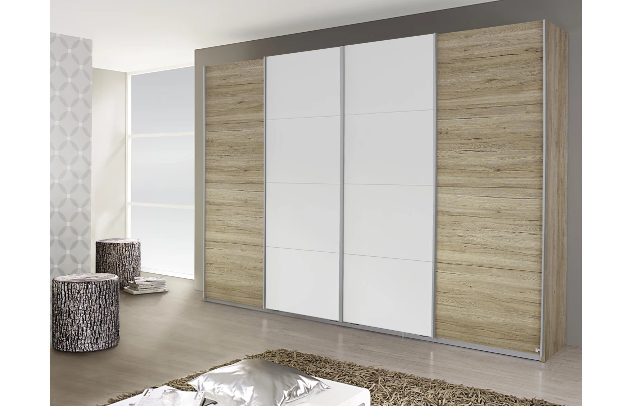 Paspartový rám s osvětlením k šatní skříni Syncrono, 323 cm, bílý 5