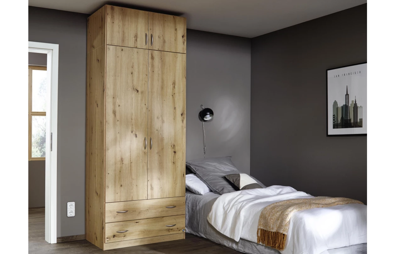 Šatní skříň Case, 91 cm, dub artisan 14