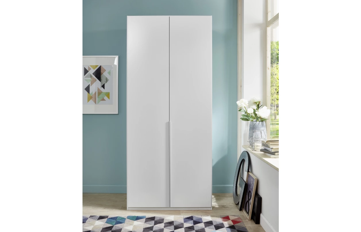 Šatní skříň New York D, 225 cm, bílá/bílý lesk 3