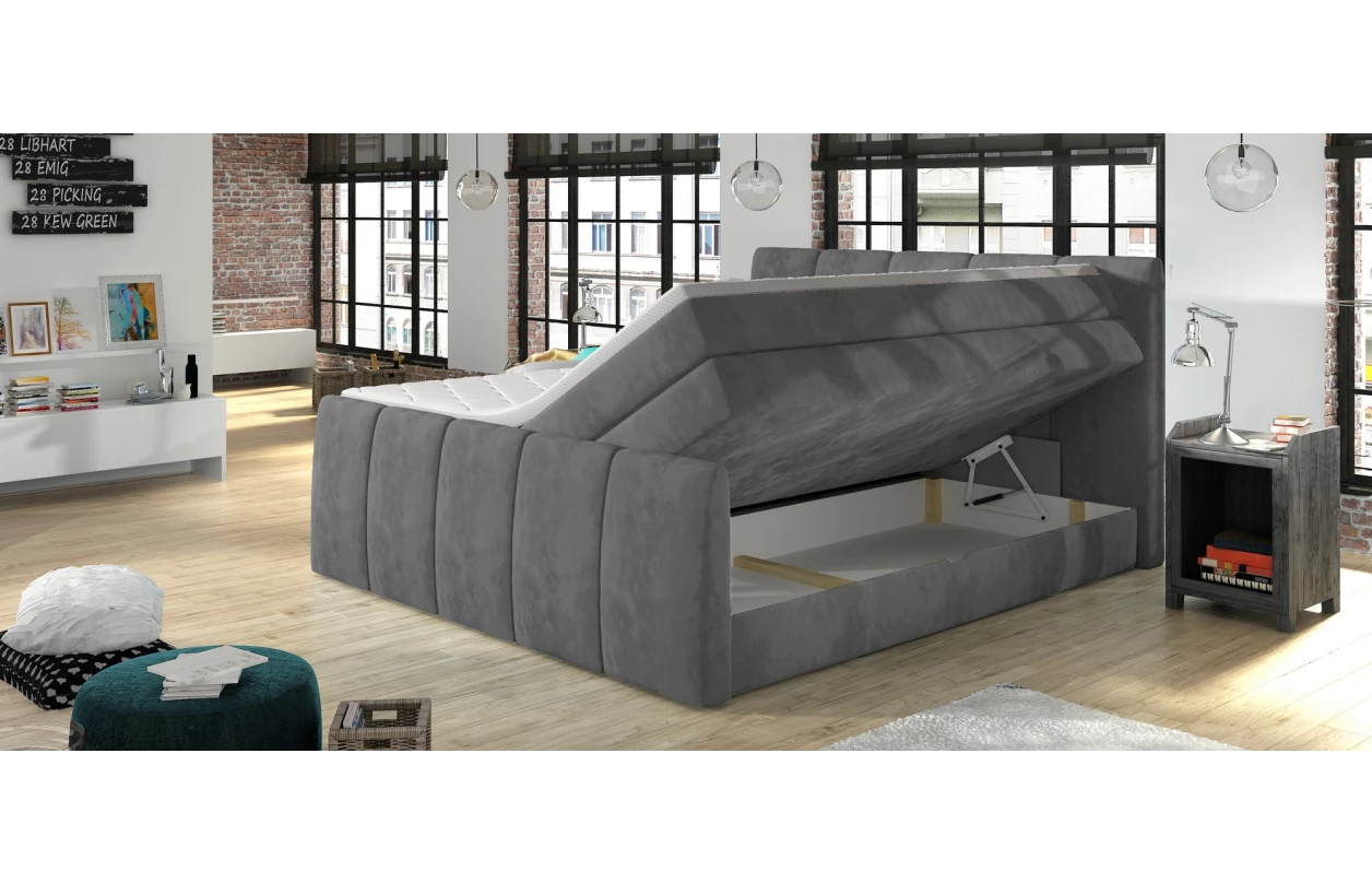 Postel boxspring Fresco 180x200 cm, petrolejová látka 13