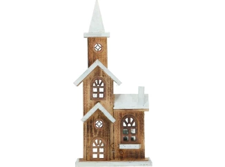 Vánoční dekorace LED kostel, 41 cm