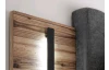Postel s nočními stolky Sarnia 180x200 cm, srubová prkna/tmavý beton
