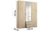Šatní skříň Case, 136 cm, dub sonoma
