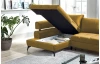 Rohová sedací souprava Paris, hořčicová žlutá látka, levý roh