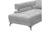 Rohová sedací souprava Paris, světle šedá látka, levý roh