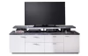 Široká TV skříňka Mood, 180 cm, bílá/šedý kámen