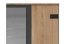Šatní skříň se zrcadly Cork, 180 cm, prkenný dub/grafit