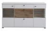 Komoda s prosklením Rovigo 160 cm, dub nox/bílá