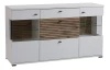 Komoda s prosklením Rovigo 160 cm, dub nox/bílá