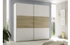 Šatní skříň Kiara 215 cm, bílá/dub baysen