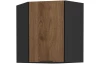 Horní rohová kuchyňská skříňka Monza, 60/60 cm, ořech/černá