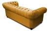 Pohovka Chesterfield, hořčicově žlutá látka
