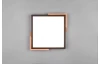 Stropní LED osvětlení Meta 31 cm, dřevo/černý kov, hranaté