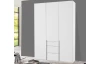 Šatní skříň se zásuvkami New York D, 135 cm, bílá/bílý lesk