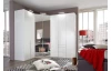 Šatní skříň se zásuvkami New York D, 135 cm, bílá/bílý lesk