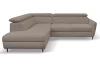 Rohová sedací souprava Othello, světle hnědá látka, levý roh