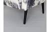 Křeslo s taburetem Canto, šedý květinový motiv