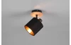 Nástěnná lampa Tommy, černo-zlatá se dřevem