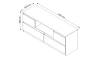 TV skříňka Carlos, šedý beton, šířka 140 cm