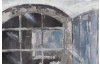 Ručně malovaný obraz Okenice 150x50 cm, výrazná struktura