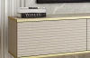 Závěsná TV skříňka Orfeo, 175 cm, béžová struktura/zlatá